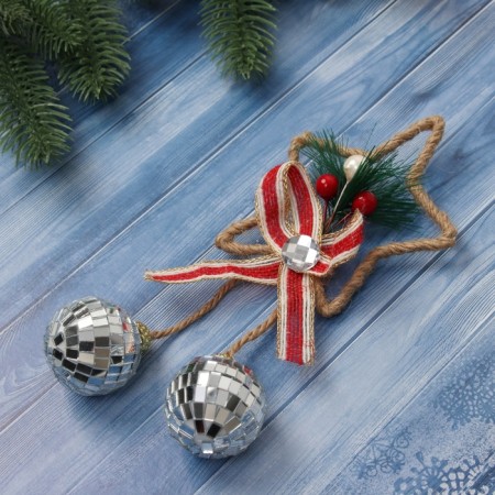 Christmas tree decoration "New Year's genre" star, 18x9 cm-1