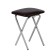 Folding stool, eco -leather brown/metallic