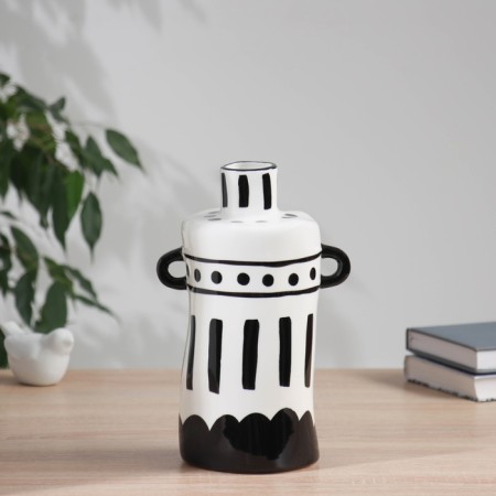VAZ Coramics Table "Picasso" (manual painting) a jug pattern, 23x11 cm, black and white