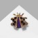 Brooch "God's Laying" mini, purple color in gold