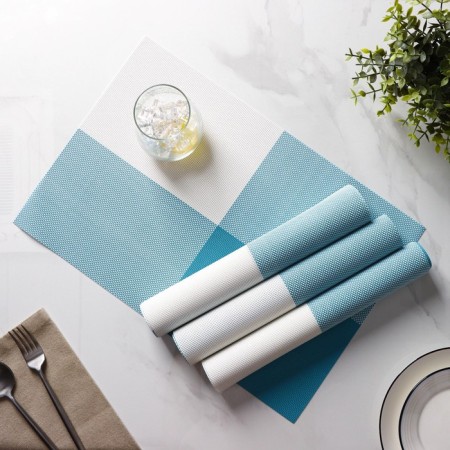 Set of serving napkins on the table “mood”, 4 pcs, 45 × 30 cm, white-blue color-1