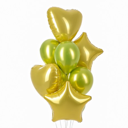 Set of balls "festive" foil, latex, color gold, 10 pcs.-1