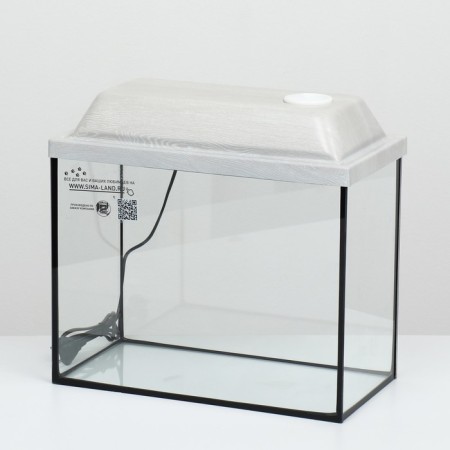 Aquarium "rectangular" with a lid, 20 liters, 36 x 19 x 29/34 cm, bleached oak-5