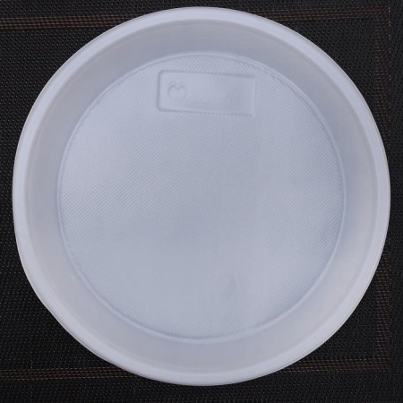 Plastic disposable plates, d = 20.5 cm, white color, 12 pcs/pcs-1