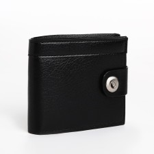 Male purse for magnet, department for bills, for maps, for coins, black color