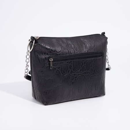 Bag Cross-Bodi with a zipper, black color-1