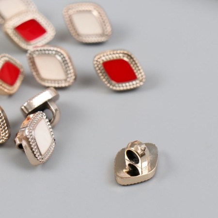 Button plastic for creativity "rhombus with a edging" set of 12 pcs mix 1.3x1x0.7 cm-2