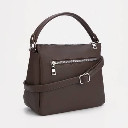 Cross-Bodi bag, lightning department, external pocket, brown color-1