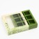 Box for 9 sweets with a shell "Greens" with a window 14.5 x 14.5 x 3.5 cm