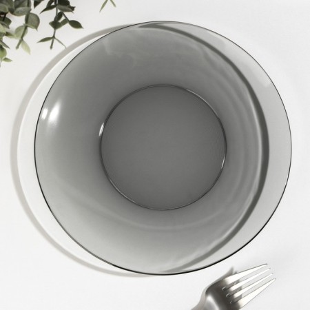 Basilico plate. Lava Grey, D = 20 cm, gray color