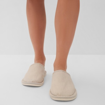 Women's slippers, size 38-39, beige color-1