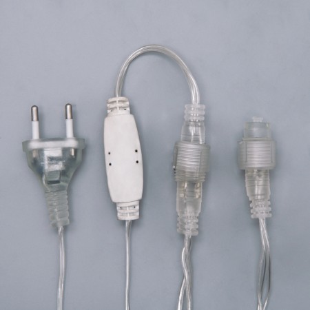 Garland "fringe" 3 × 0.9 m, IP44, UMS, transparent thread, 232 LED, glow warm white, 220 V-3