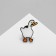 The “Goose” icon with a knife, white-orange color in ferrous metal