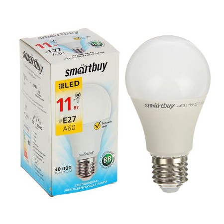 Smartbuy, A60, E27, 11 W, 3000 K, warm white light