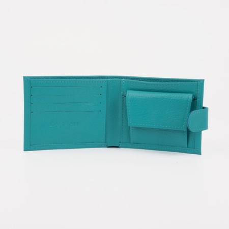 Women's wallet on the button, turquoise color-2