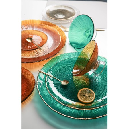 Glass Plane Lacking "Fayverk", D = 27 cm, emerald color-4
