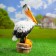 Garden figure "Pelican with fish" 26x17x44cm