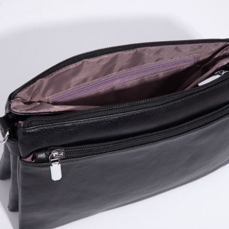 Bag Cross-Bodi with a zipper, black color-6