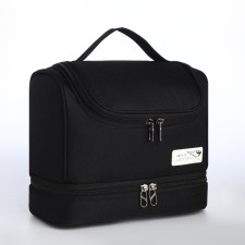 Cosmetic bag 2h sectional classic, 24*11*20, 2 lightning department, hook, black