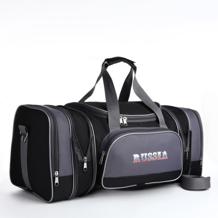 Board Road on a zipper, with an increase, 3 outer pockets, a long belt, black/gray color-2