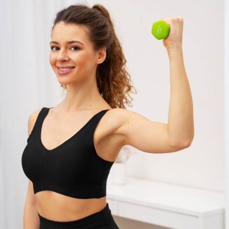 Neoprene dumbbells onlytop, 0.5 kg, green color-2