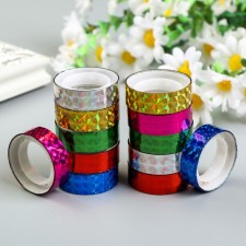 Adhesive ribbon decorative holographic, Sh-1,2 cm, D-2.4 m (set 12 pcs)