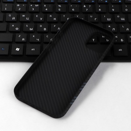 Hoco Case for iPhone 14, Kevland texture, black and gray-4