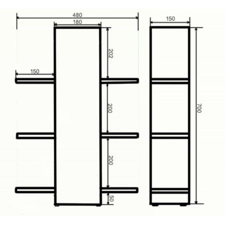 Bathroom cabinet "Mini" under the sink, 70 x 48 x 15 cm-4