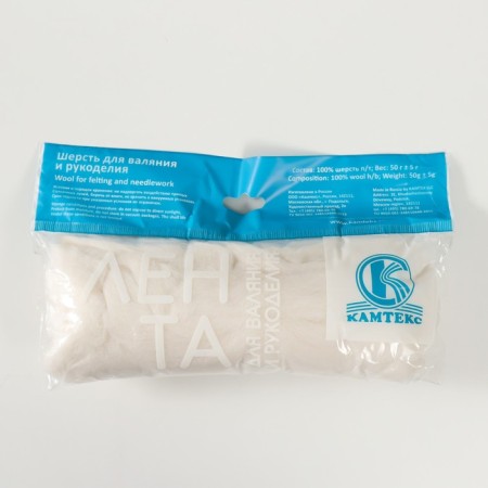 Fasting wool 100% half -toned wool 50 g (205, white)-4