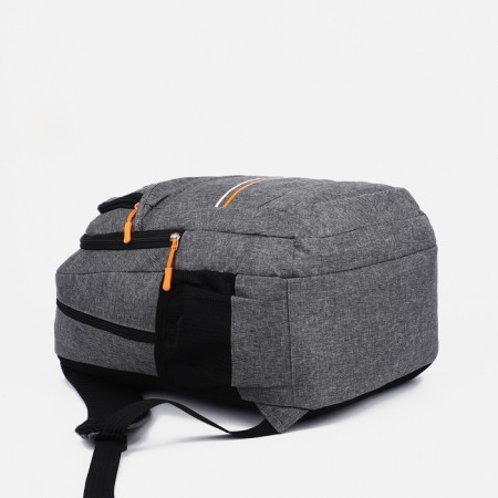 A backpack with a zipper, 2 external pockets, color gray color-4