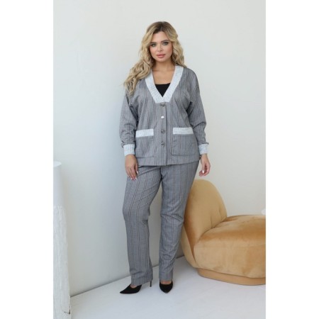 Cardigan female, size 52, gray color-15
