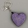 Soft toy "Heart" with rhinestones, on a key fob, 7 cm, lilac color