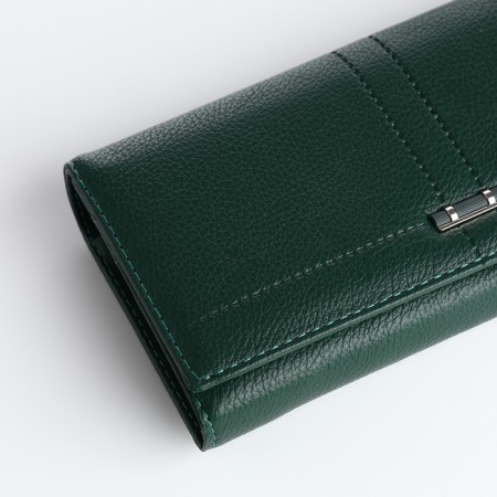 Women's wallet on magnet, green color-2