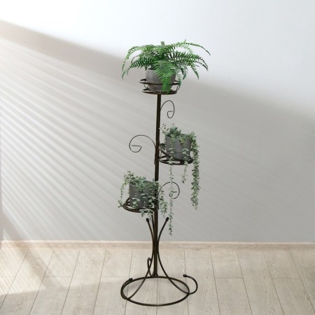 Flowers stand, floor, collapsible, 3 pots, d = 18 cm, bronze-2