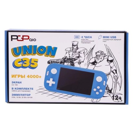 Game console PGP AIO Union C35b, Mini USB Cable, 64 bits, 4000 games, blue-2