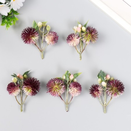 Flowers for decorating "echinops with berries" raspberry 8 cm-2