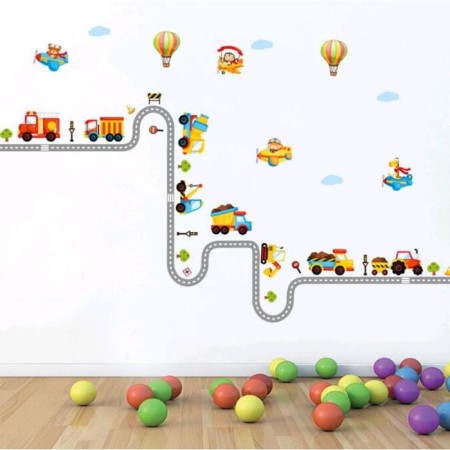 Stick plastic interior color "Transport and road" 60x90 cm