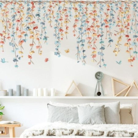 Stick plastic interior color "flower vines" set 2 sheets 30x90 cm
