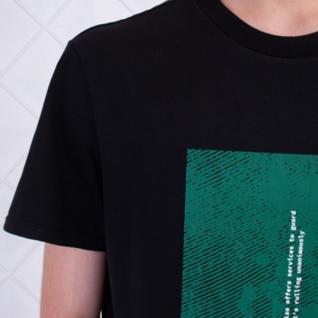 T -shirt male, black color, size 48-2