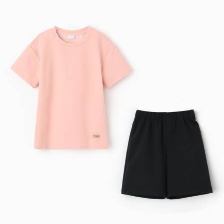 Kids (T -shirt, shorts) minku beige color/ graphite, height 134 cm-5