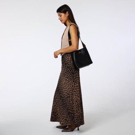 Women's bag on the Textura screw castle, small size, black color-8