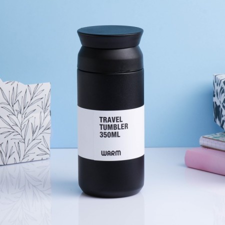 Thermos, 350 ml, mini Traveler, retains heat 8 hours, 6.5 x 16.5 cm, black