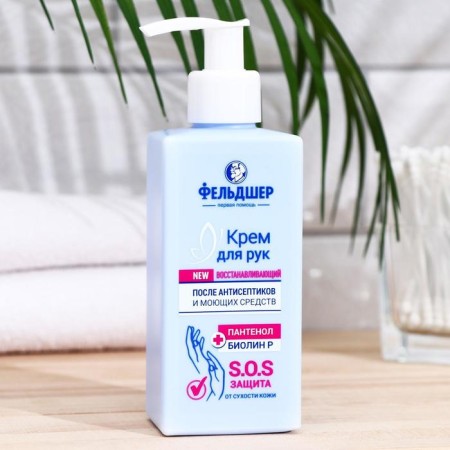 Hand Cream Feldsher restoring after antiseptics and detergents, 180 ml