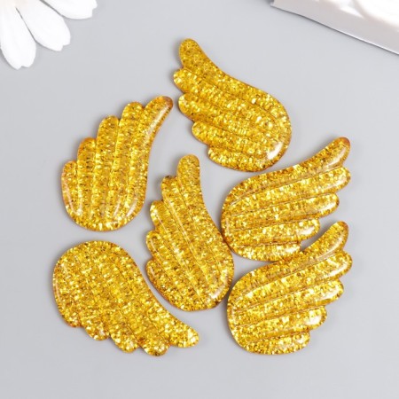 Decor for creativity plastic "Brilliant wings" gold 2.2x3.3 cm-2