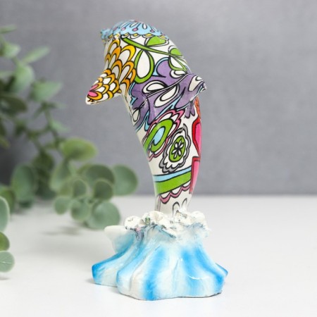 Polystone souvenir "painted dolphin" mix 4.8x5.5x10.5 cm-5