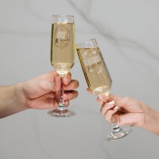 A set of champagne glasses “Bride friend, friend of the groom”, 2 pieces, 200 ml., Type of drawing: Decol