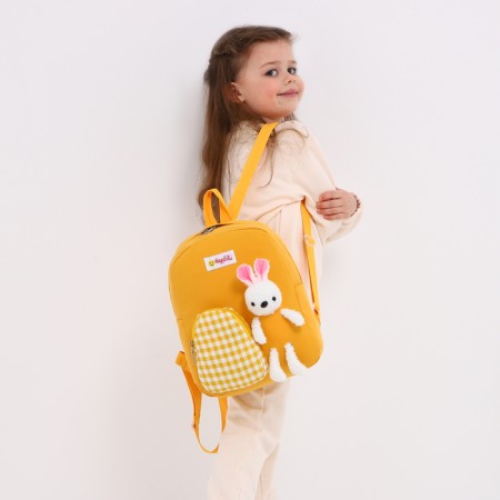 Baby backpack on lightning, 3 outer pockets, yellow color-2