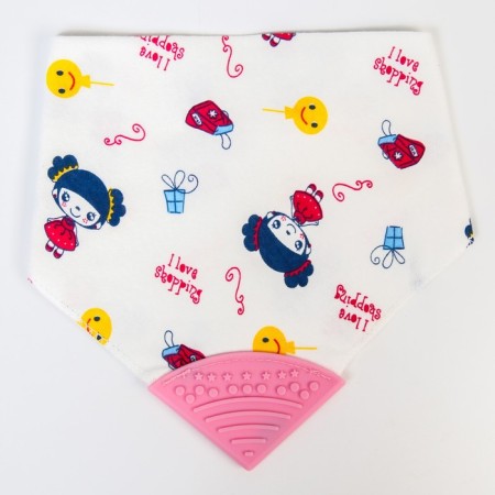 Bandana Bibslate Bibslate/Snoby for feeding, waterproof with a teetker on a button, pink color, mix-11