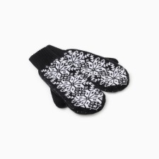 Double female mittens, black color, river 18