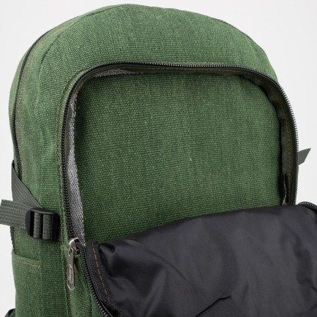 Tourist backpack, 60 l, lightning department, external pocket, green color-7